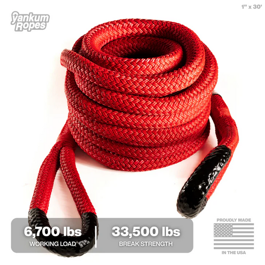 Yankum 1" Kinetic Recovery Rope 30' for 1 Ton Trucks
