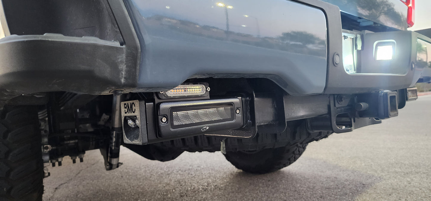BMC 17-26 Ford Superduty Hitchbar Rear Lights with 7" Racesport Black Series LED inc. Harness
