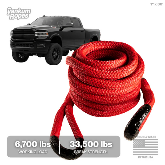 Yankum 1" Kinetic Recovery Rope 30' for 1 Ton Trucks